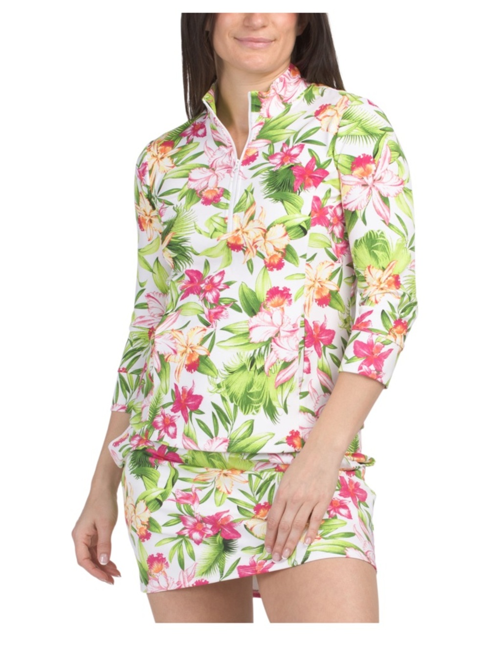Tommy Bahama Floral Golf 2-PC Set Skort & 3/4 Quarter Sleeve Zip Up Jacket